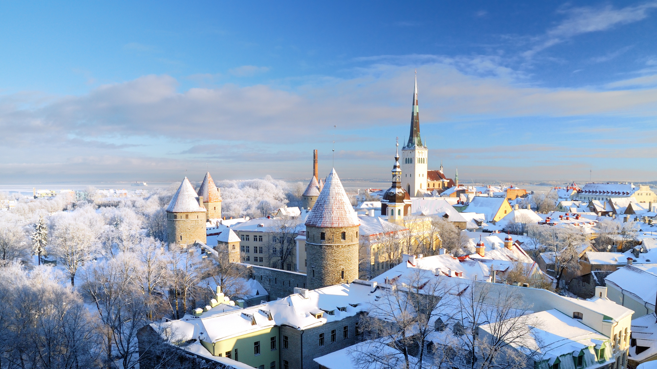 Panorámica de Invierno, Tallin, Estonia 