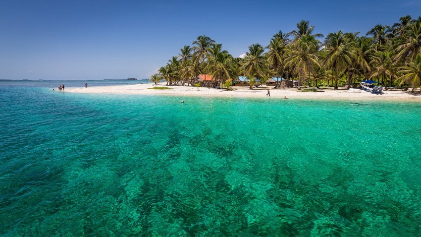 A remote beach at the San Blas Islands, Panama