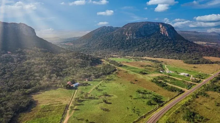 Aerial view of Cerro Paraguari. These Mountains are one of most iconic landmarks in Paraguay-1