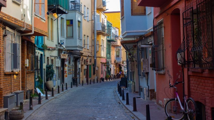Alley in Balat, Istanbul, Turkey