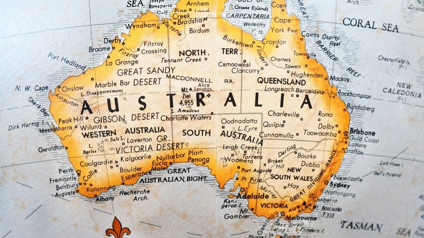 Australia on a Map.