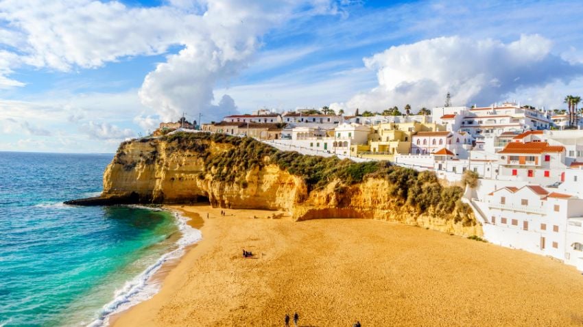 Carvoeiro in Algarve, Portugal - Portugals Golden Visa program was created to alleviate the consequences of the great financial crisis of 2008, which made Portugal one of the economies that most needed help at that time