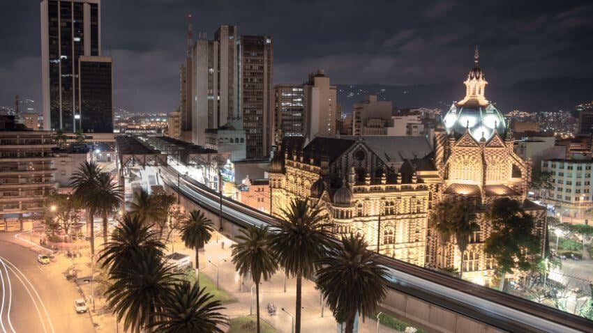 City of Medellín at night, Colombia