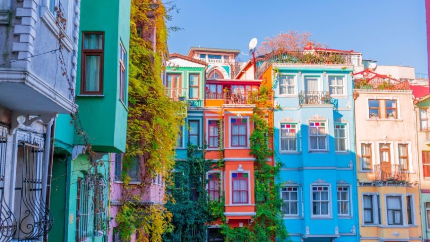 Colorful Buildings in Balat, Istanbul