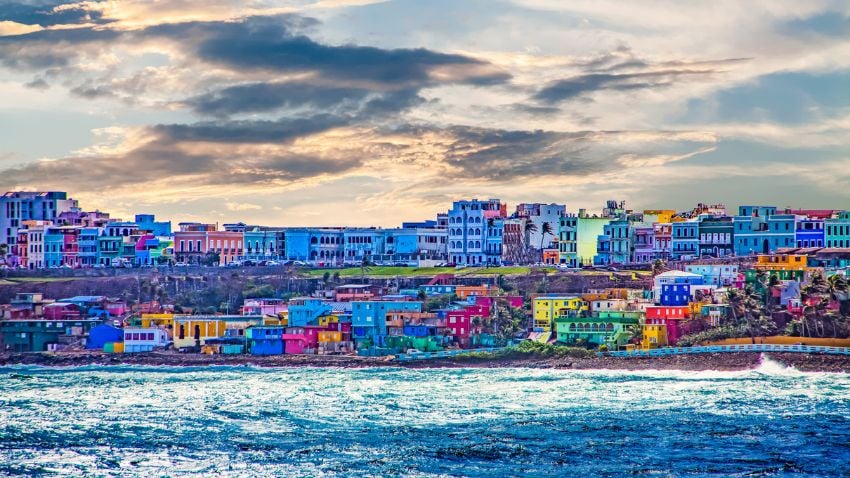 Colorful Village at the Coast of San Juan