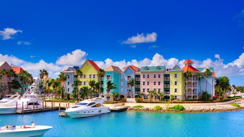 Colourful houses in Nassau, Bahamas