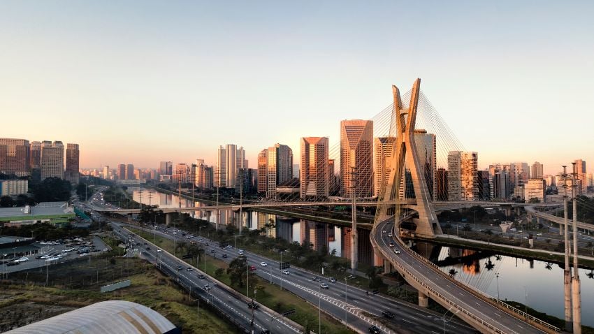 Puente Octávio Frias que Oliveira en Sao Paulo, Brasil