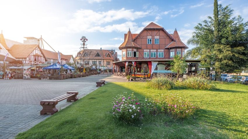 German Village Park in Blumenau, Santa Catarina, Brazil - Blumenau, which is located in the south of the state of Santa Catarina, has a rich German heritage and a lively celebration of Oktoberfest, a large beer festival held in Munich, Germany
