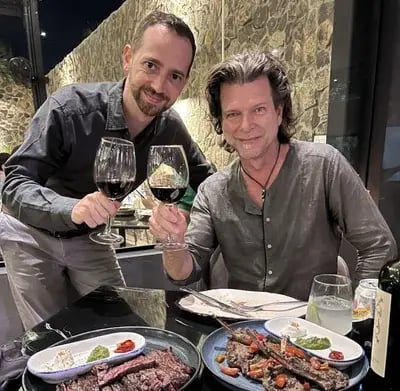 Having dinner with my private client Micheal at restaurant Tomillo, Panama