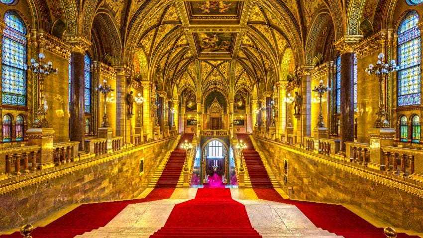 Interior del Parlamento de Budapest, Hungría
