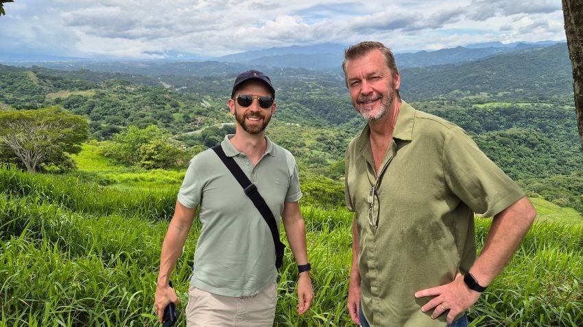 Mikkel and Patrick in Veritas Village Atenas Costa Rica