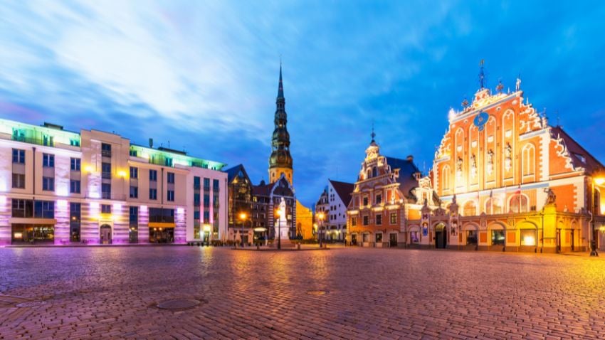 Old Town Hall Square in Riga, Latvia