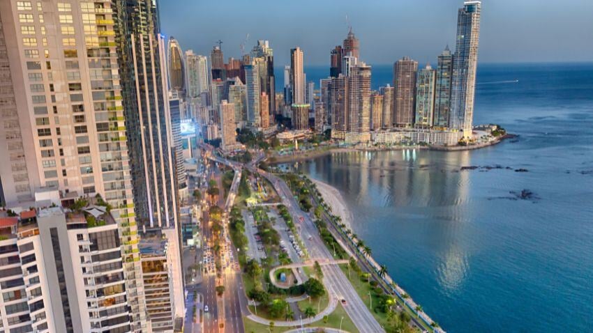 Panama City Skyline on summer night