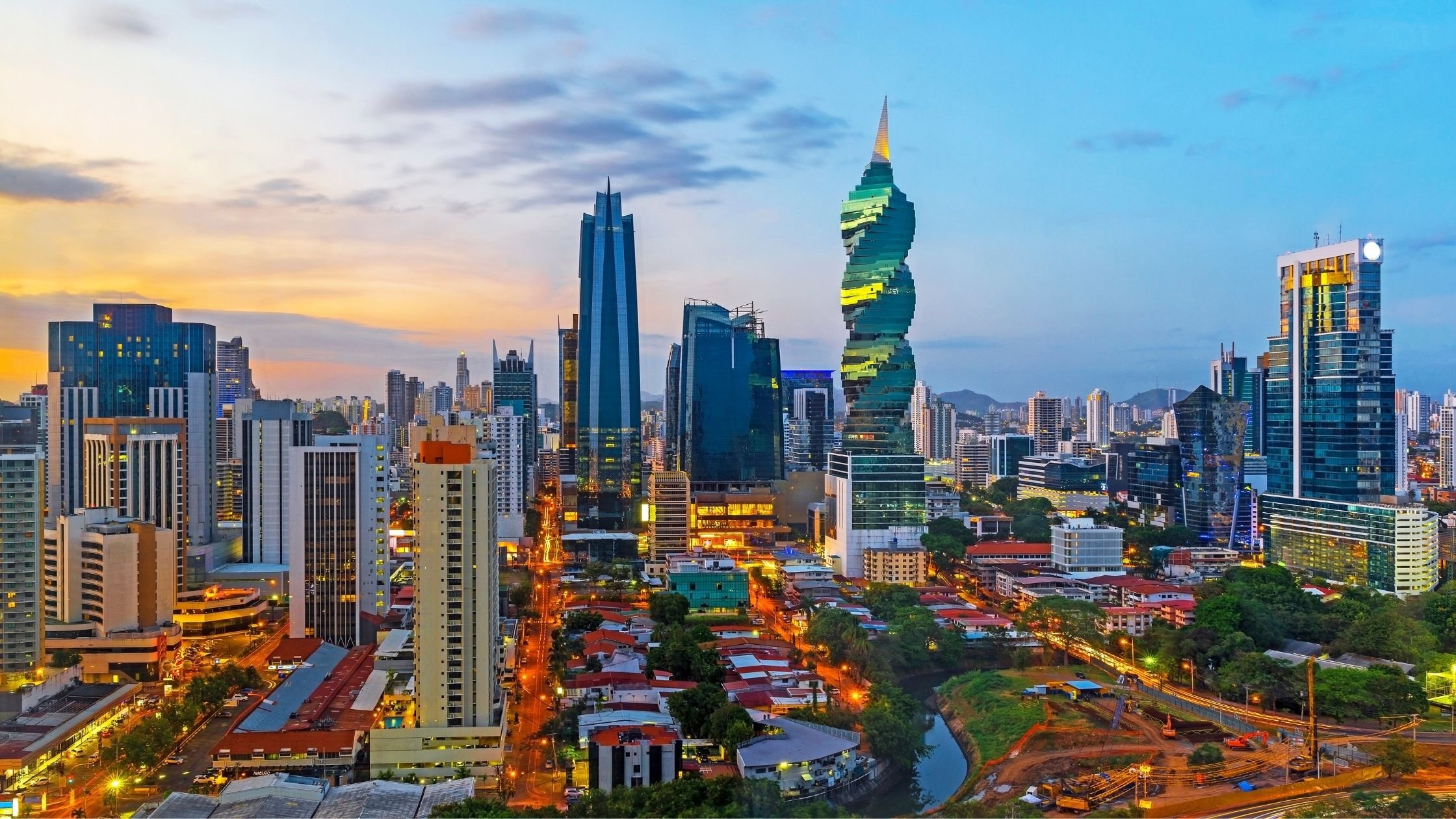 Panama City at dusk