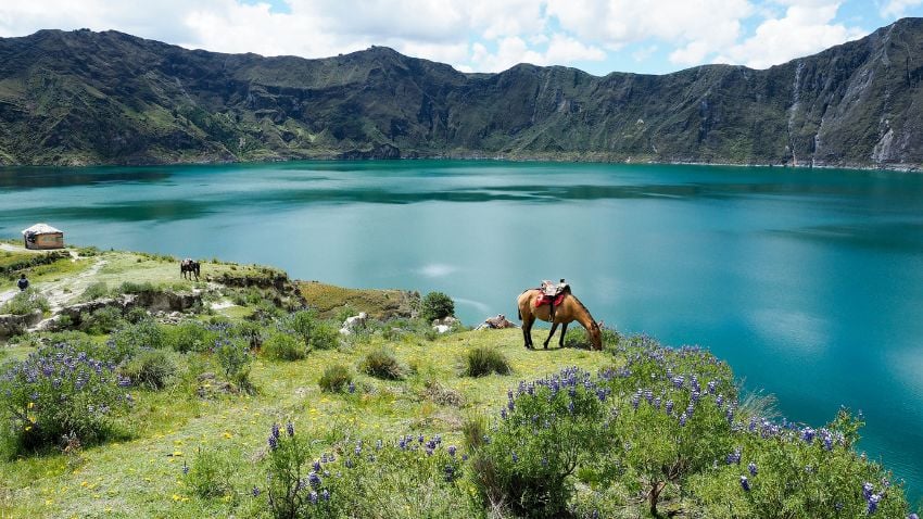 Quilotoa Lagoon is one of the natural beauties you can visit while in Ecuador