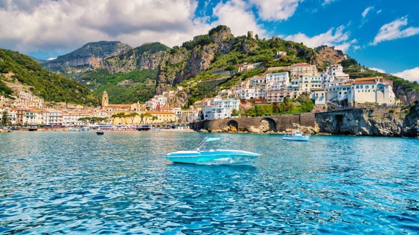 The cliffs stretching toward the Mediterranean, the pastel-coloured villages perched on steep slopes, and the winding coastal roads filled with panoramic views will take your breath away