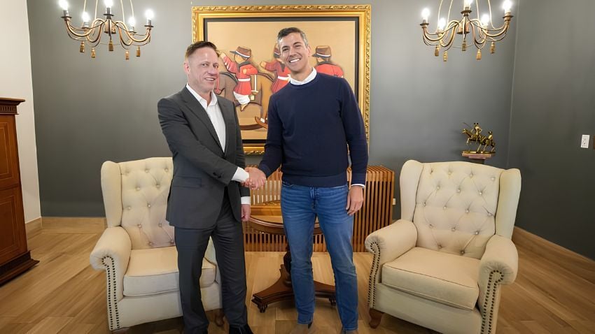 Paraguay's President Santiago Peña and Peter Thiel explore investment and innovation opportunities in the country
