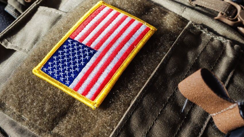 USA Flag Velcro Patch On The Plate Carrier