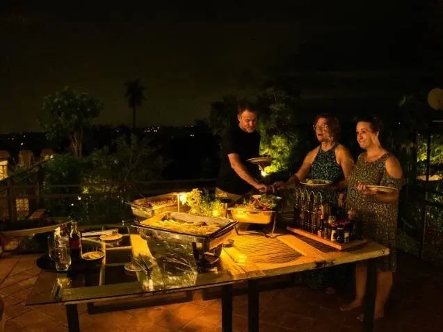 Dinner with friends and clients
