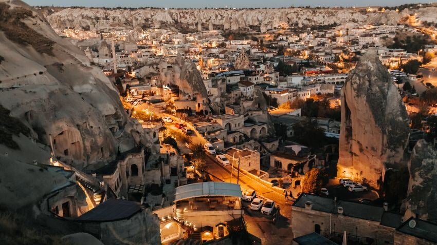 View of Göreme Town in Cappadocia, Turkey