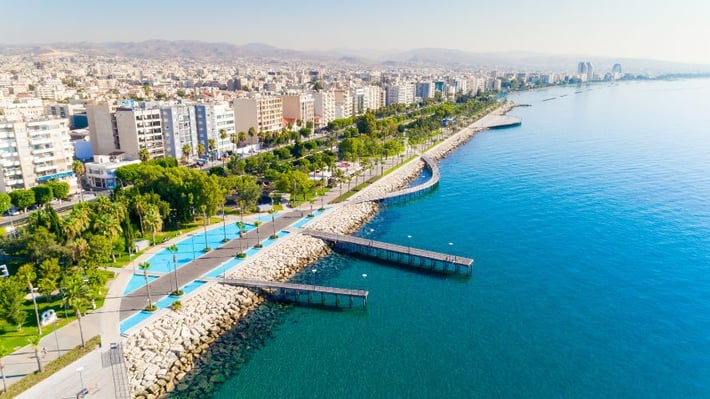 View of a beach in Limassol the second largest city in Cyprus