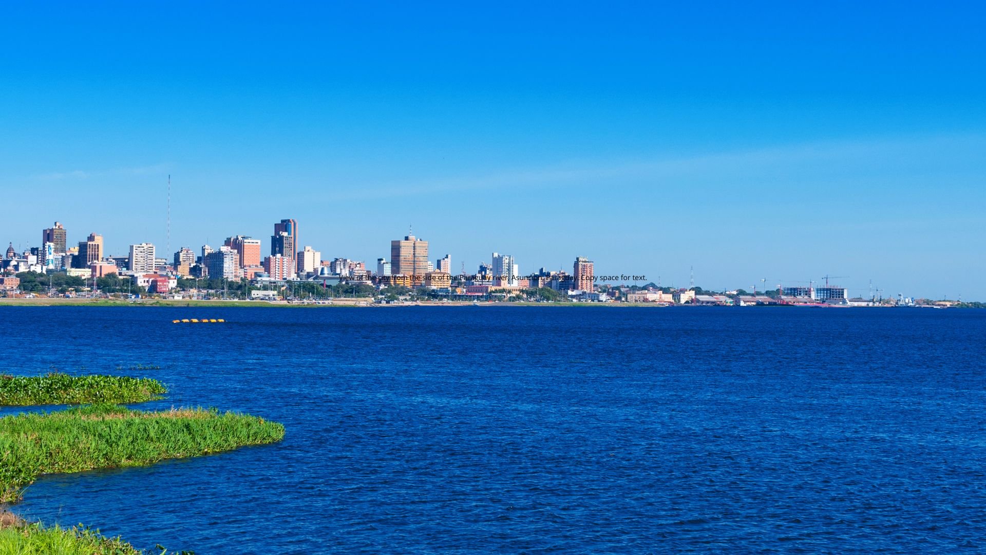 View of the city from the side of the Paraguay river, Asuncion, Paraguay.