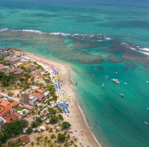 Aerial photo of Porto de Galinhas beach in Pernambuco, Brazil-1