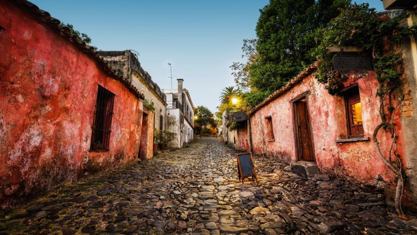 Cobblestone streets in Uruguay
