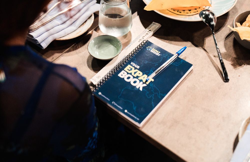 The Expat Book of Notes on the dining table