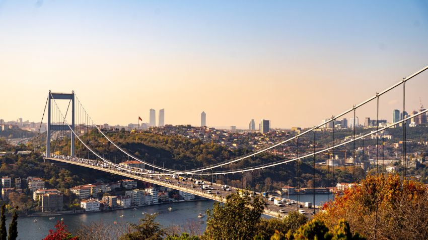 Fatih Sultan Mehmet Bridge over the Bosphorus strait, Istanbul, Turkey
