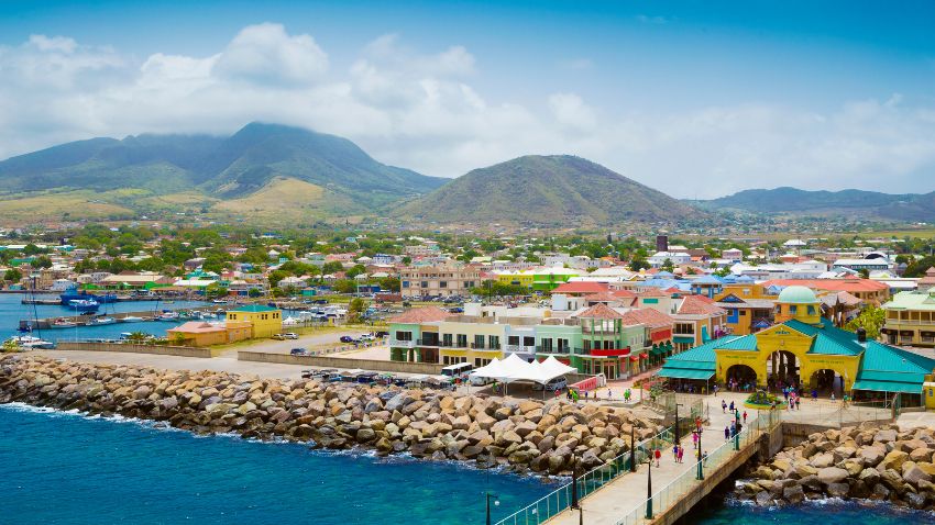 Port Zante na cidade de Basseterre, São Cristóvão e Nevis