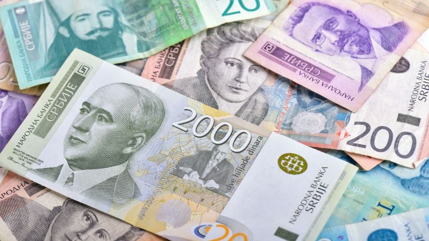 Notas de dinar sérvio