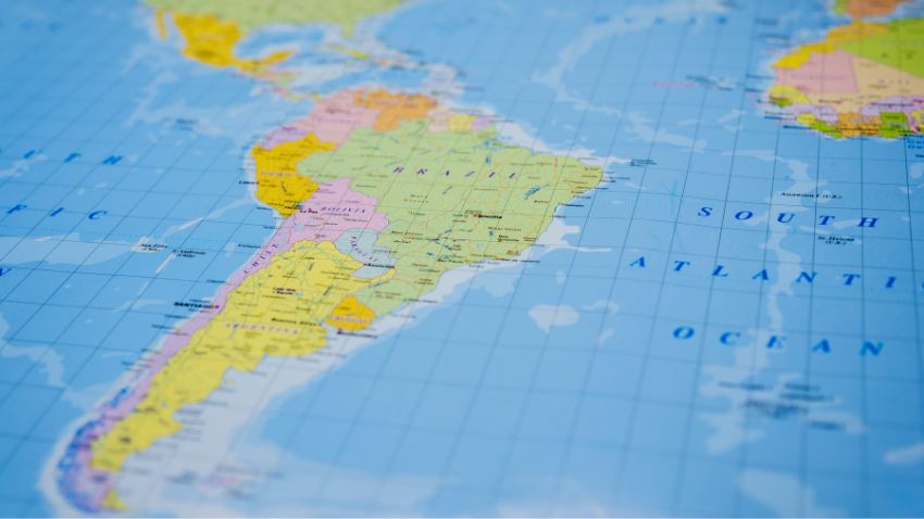 América del Sur en el mapa