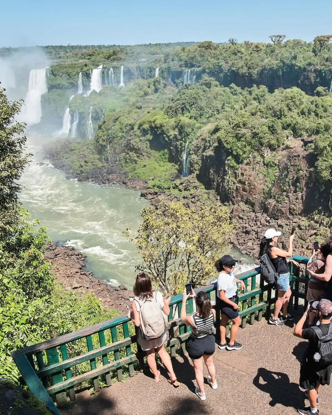 Clients enjoying the Iguazú Falls