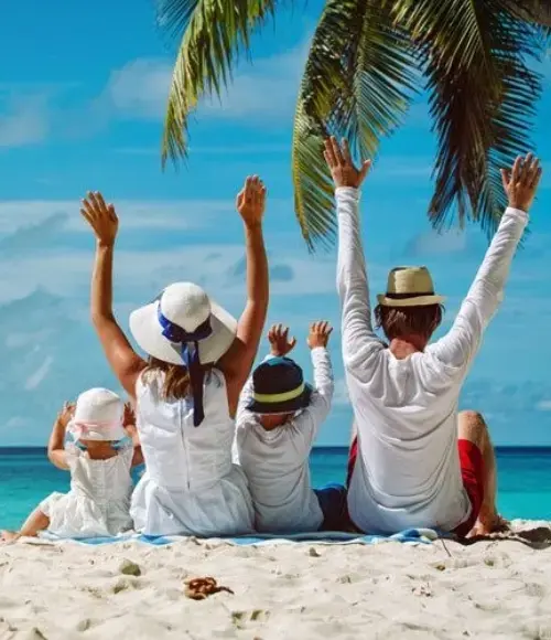 Enjoying a beach vacation