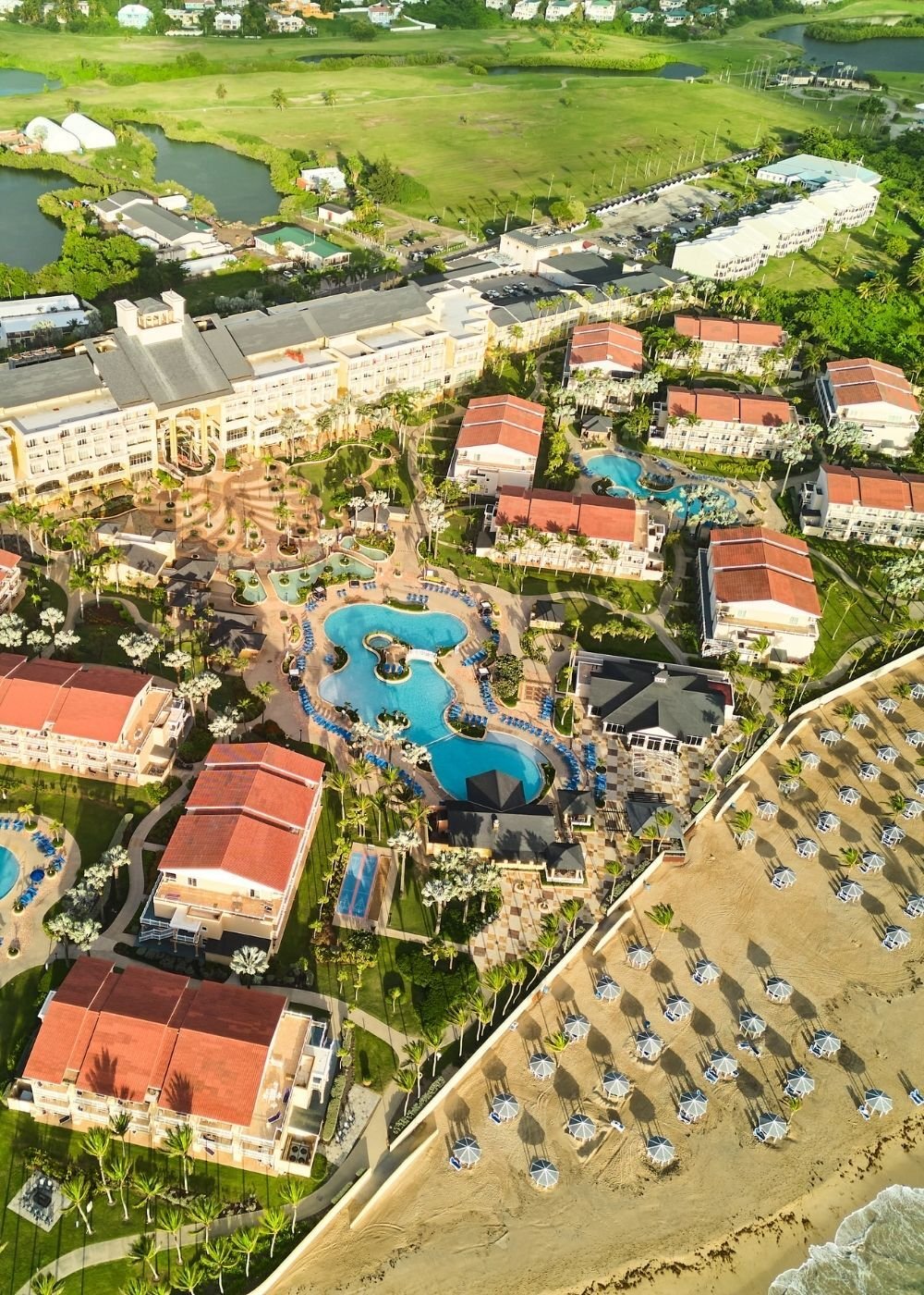 Arial view St. Kitts beach resort