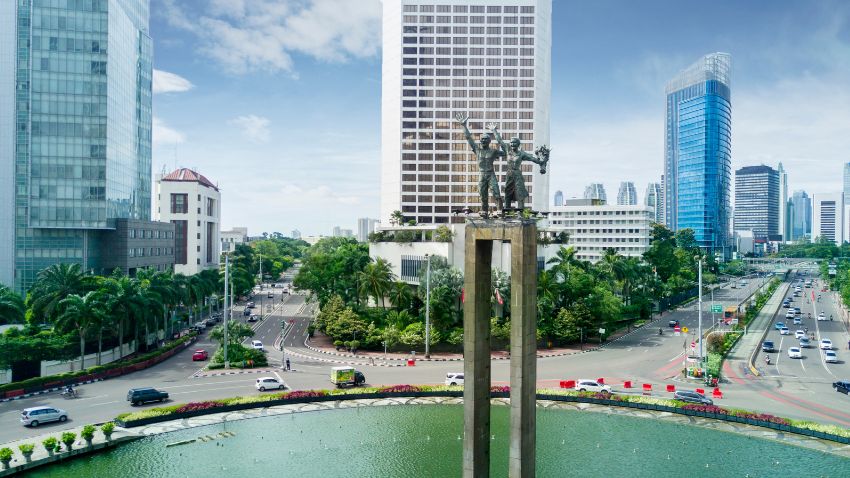 Monumento Bem-vindo em Jacarta, Indonésia