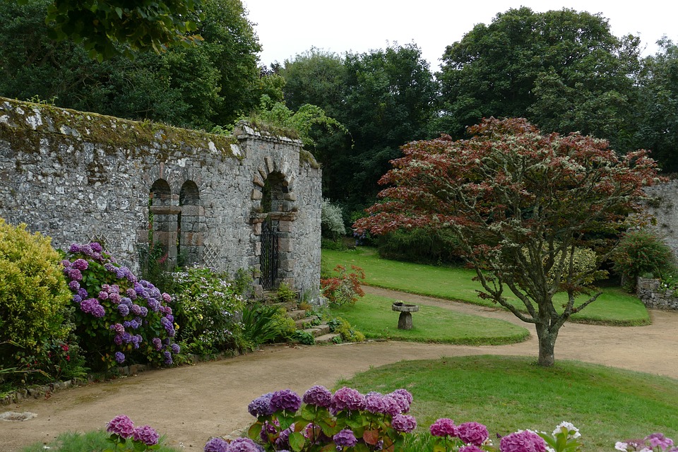 Beautiful garden of a property in Sark